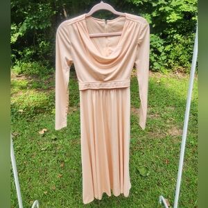 3/$20 Elegant Peach Long Sleeve Dress